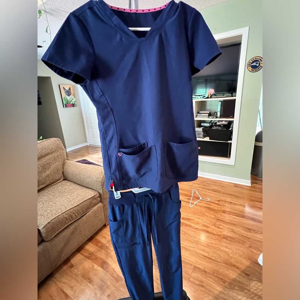 Heart Soul navy scrubs, 2nd of 2 sets